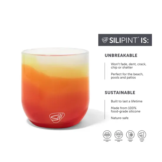 Silipint: Stemless Wine Glasses 12oz: 2 Pack - Marigold - Silicone Unbreakable Cups, Hot & Cold Drinks, Dishwasher-Microwave-Freezer-Oven Safe {3}