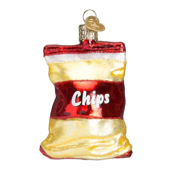 Old World Christmas 3.5 Inch Bag Of Chips Christmas Tree Ornament , Snack Junk Food Potato Multicolored {1}