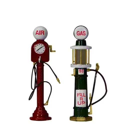 Lemax Service Gas Pumps Set of 2 {1}