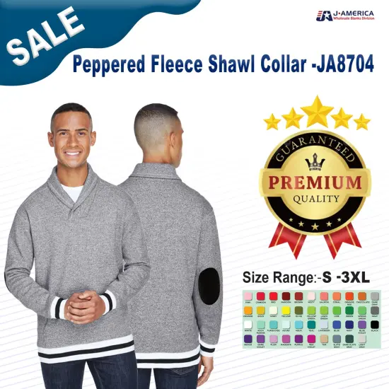J America &reg; Peppered Fleece Shawl Collar {2}