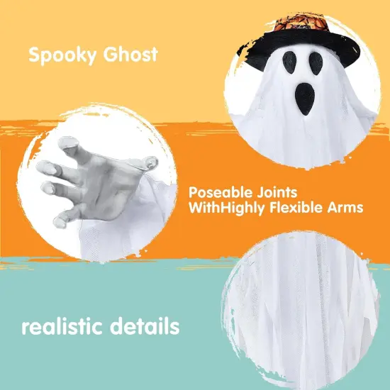 3 Pack 24.8" Halloween Hanging Ghost Decorations {2}