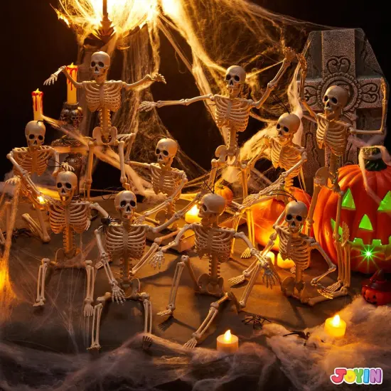 6 PCS 16" - Full Body Moveable Joints Hanging Skeletons for Indoor Outdoor {2}