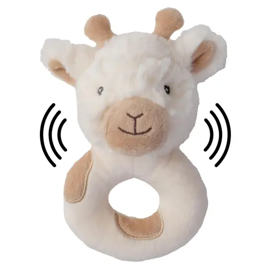 Bearington Collection Lil' Lofty 5.5 In Giraffe Baby Rattle - Plush Rattles Gift for Newborn, For Ages 0-14 White {1}