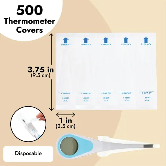 500-Pack Disposable Digital Thermometer Probe Covers - Oral, Rectal, Armpit Temperature Reading Sheath Sleeves {4}