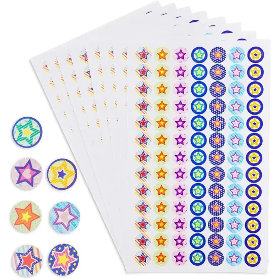 2730 Count Teacher Star Reward Stickers for kids and Students, small sticker for Behavior Chart, Classroom Supplies, 30 Sheets, Assorted Designs {1}