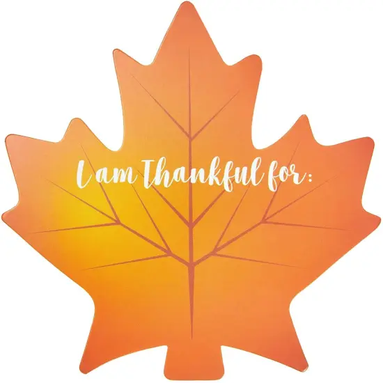 50 Pack Thankful for Table Place Cards, Thanksgiving Leaf Cutouts for Dinner and Party {4}