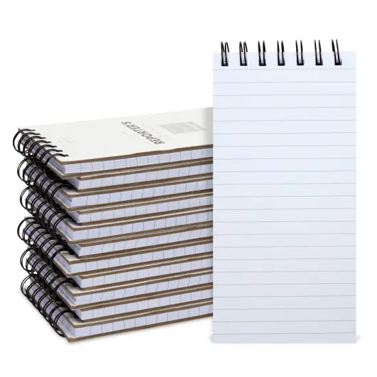 12 Pack Reporters Notebook, Spiral Note Pad for Journalist, Detective (70 Sheets/140 Pages Per Book, 4x8 In) White {7}