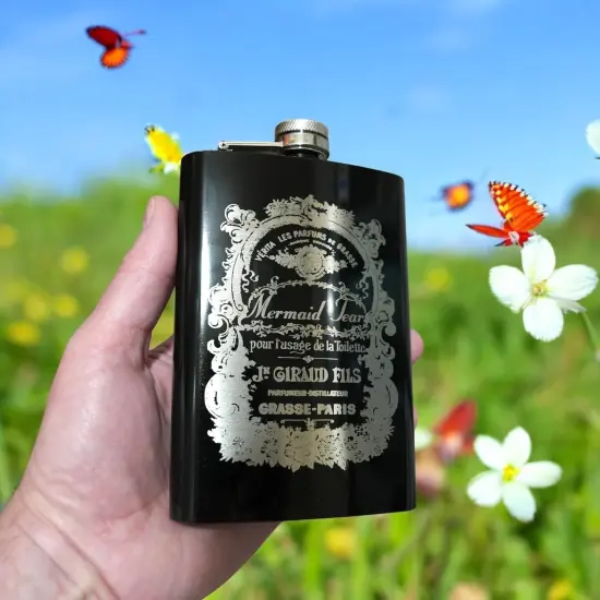 8oz BLACK Mermaid Tears Flask {4}