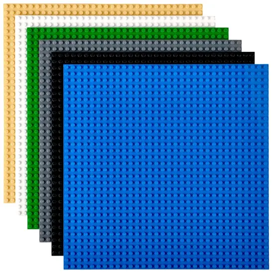 Strictly Briks 6 Pack Classic Baseplates 10x10 in, Stackable Building Plates with 32 x 32 Studs, Mats, Bases, Boards, Sheets 100% Compatible with All Major Brands, Multicolors {1}
