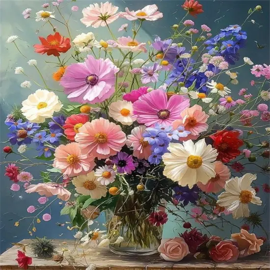 Flowers Paint by Numbers Kit for Adults,Flowers Paint by Number Kits for Beginner Acrylic On Canvas DIY Flower Oil Painting Kit Adults' Paint-by-Number Kits for Gift Home Wall Decor 16x20 Inch {1}