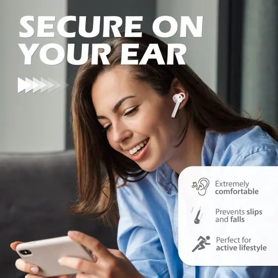 Insten 3 Pairs Ear Hooks Tips Compatible with AirPods 1 & 2 Earbuds, Anti-Lost EarHooks EarTips Accessories, Comfortable Soft Silicone Covers, with Storage Box (Not Fit in Charging Case) Pink {2}