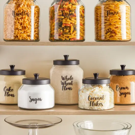Talented Kitchen 135 Pantry Labels for Food Containers - Preprinted Black Cursive on Clear Backing Stickers for Organizing Kitchen Storage Canisters and Jars (Water Resistant) {2}