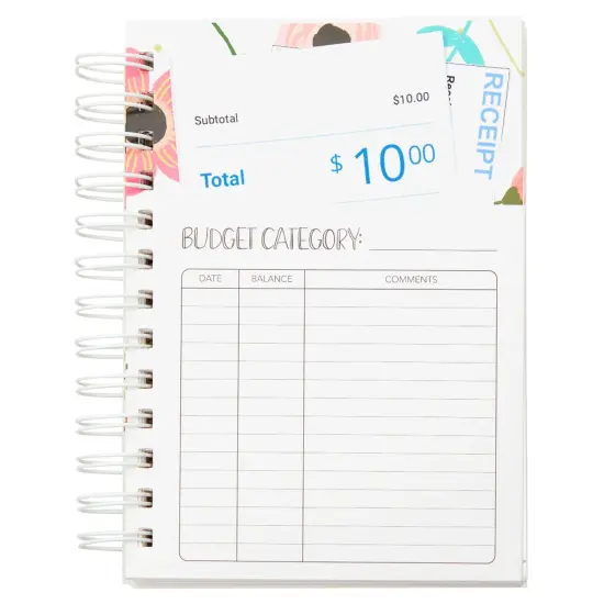 Floral Monthly Budget Planner, Bill Organizer with 24 Pockets, Debt Payoff Tracker, Payment Checklist (5 x 7 In) White {5}
