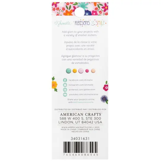 Shimelle Reasons To Smile Enamel Dots -60/Pkg {3}