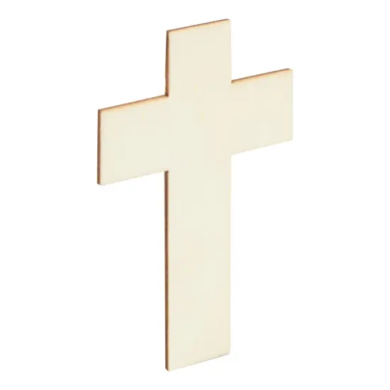 100 Pack Unfinished Wooden Crosses for Crafts - Wood Cross Bulk for Church, First Communion, Easter Tree, Sunday School, DIY Projects (4x3 in) Brown {7}