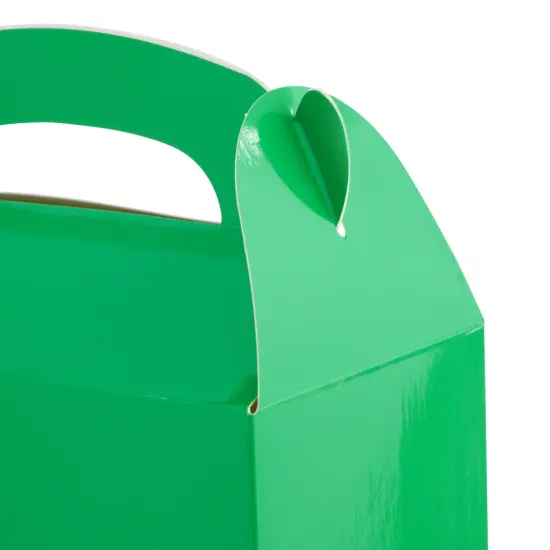 24-Pack Green Gable Boxes - Green Party Boxes for Kids Birthday, Party Favors, Candy, Goodies, Treats (6.2x3.5x3.6 In) {6}