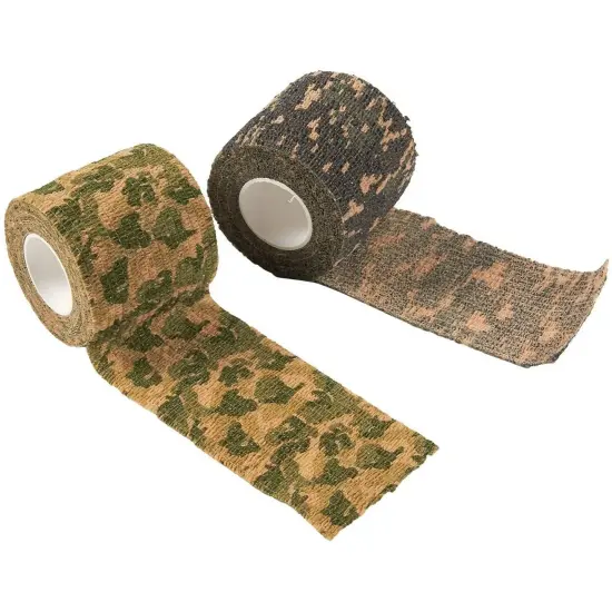 12-Rolls Self Adherent Bandage Wrap, Vet Tape - 2 In x 5 Yds Breathable, Elastic Cohesive Wrap Tape for Wrist, Swelling, Sports, Tattoo (Camo Designs) Multicolor {6}