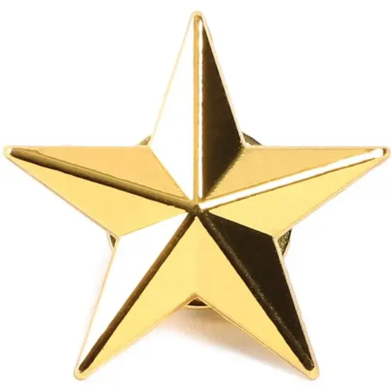 Gold Point Star Lapel Pins, Enamel Pin Set (1 in, 12 Pack) {3}