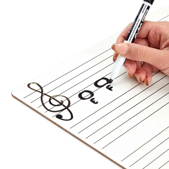 12 Pack Music Staff Graph Whiteboard 9 x 12 inches, Dry Erase Double-Sided Lap Board with Erasers for Students, Classroom Supplies (24 Piece Set) {6}
