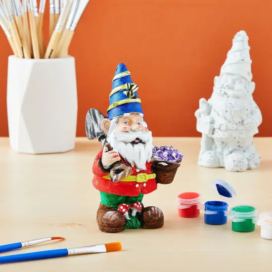 Gnomes Ceramic Painting Kit for Kids Adults and Teens with 3ml Paint Pod Strips, 2 Brushes, 2 Ready-To-Paint Ceramics Multicolor {2}