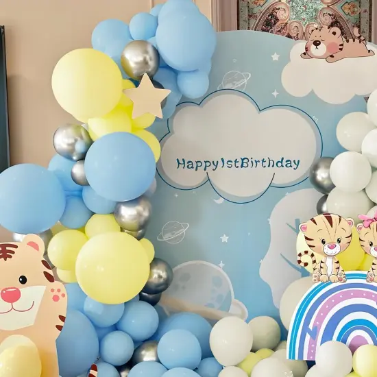 160Pcs Latex Balloons Pastel Yellow Blue White Balloon Garland Arch Kit {5}