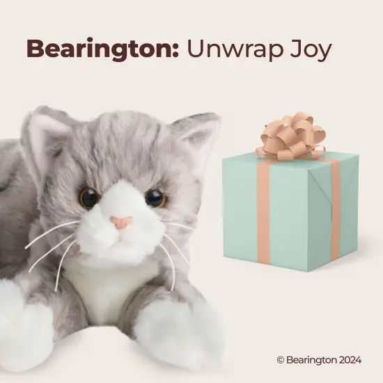 Bearington Collection Socks the Cat 15 In Plush Cat - Stuffed Animal Grey Cat Plush Toy - Stuffed Cats That Look Real - Plushies for Kids, For Ages 3-14 {5}