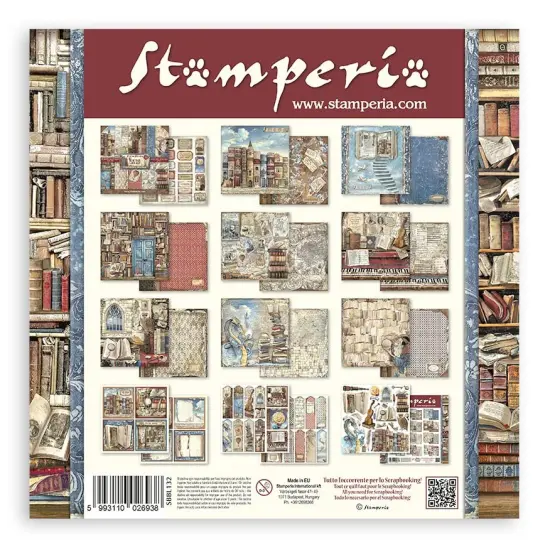 Stamperia Double-Sided Paper Pad 12"X12" 10/Pkg-Vintage Library, 10 Designs/1 Each {3}