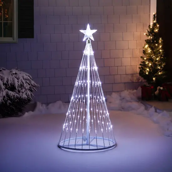 Northlight LED Lighted Show Cone Outdoor Christmas Tree - 4' - Pure White {4}