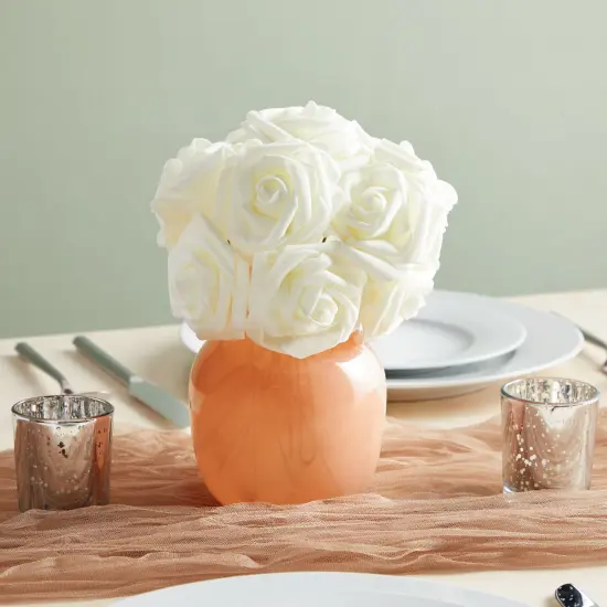 Bright Creations 3" Artificial Rose Flowers 60pcs Real Looking Fake Rose with Stem for DIY Wedding Bouquets and Bridal Shower, Cream White {3}