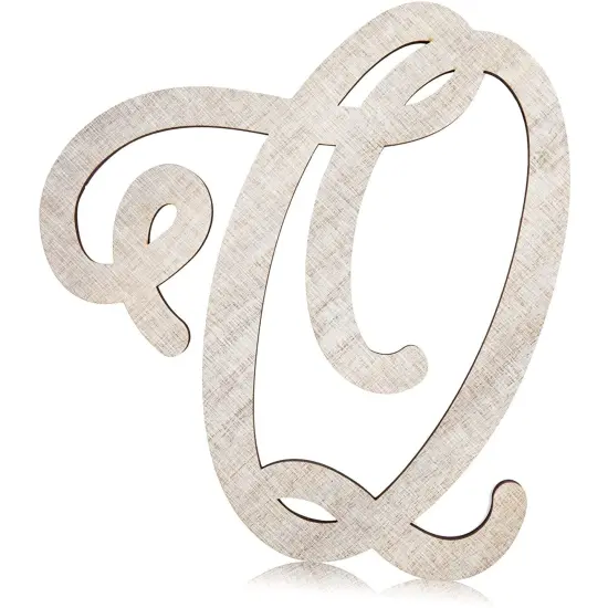 13-Inch Unfinished Wooden Monogram Letter Q, Rustic-Style Home Decor, Paintable Wood Alphabet Letters for Custom Signs, Party Decorations, Crafting and Art Supplies White {1}