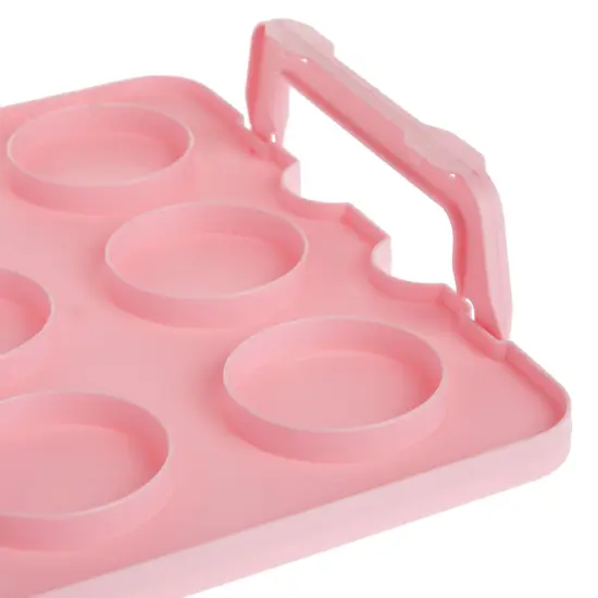 3 Tier Cupcake Carrier with Lid and Handle, Holds 36 Cupcakes (Pink, 13.5 x 10.25 x 10.75 In) {6}