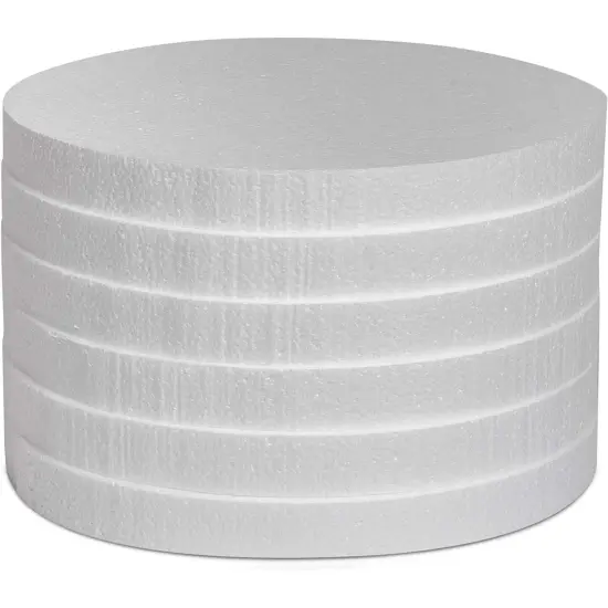 Craft Foam Circles Disks, Art and DIY Supplies (10 x 10 x 1 in, 6 Pack) White {1}