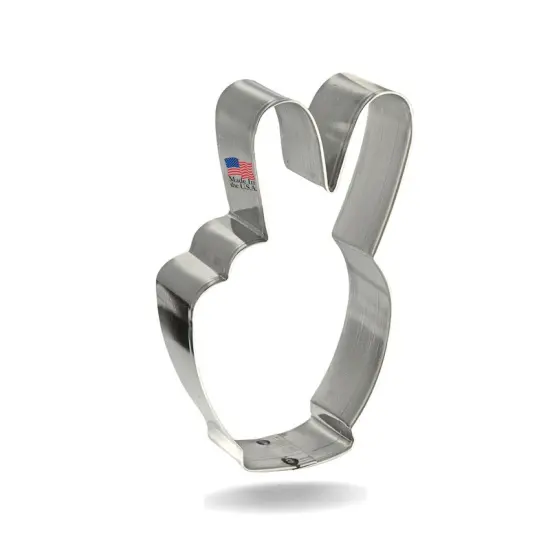 CookieCutter.Com Hand Peace Sign Cookie Cutter 4 in, Tin Plate Steel, Handmade in USA {1}