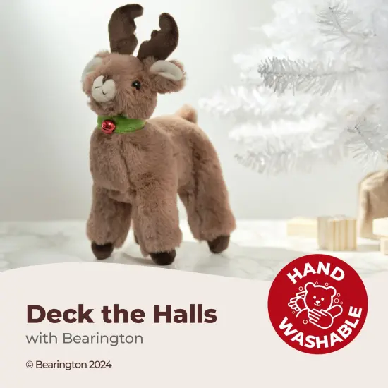 Bearington Jolly Reindeer Stuffed Animal, 8.27 Inch Christmas Stuffed Reindeer Plush, Ideal Small Christmas Stuffed Animals Gift for Toddlers, Kids & Teens, For Ages 3-14 Brown {3}