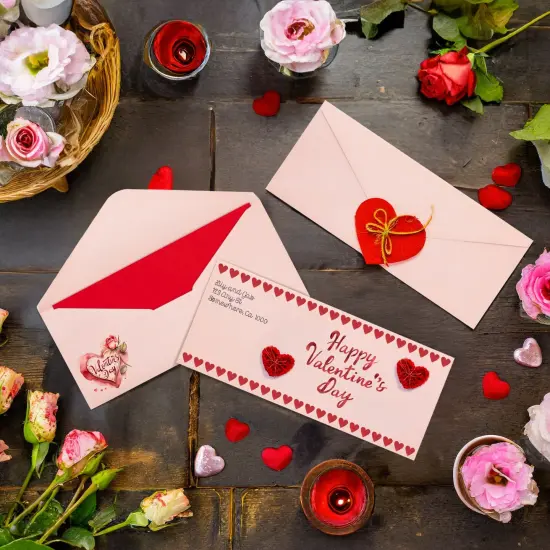 96-Pack #10 Blush Pink Envelopes Bulk with Gummed Seal and V-Flap for Party Invitations, Mailing Business Letters, Checks, Invoices, Baby Showers, Banquets, Weddings (4 1/8 x 9 1/2 in) {2}