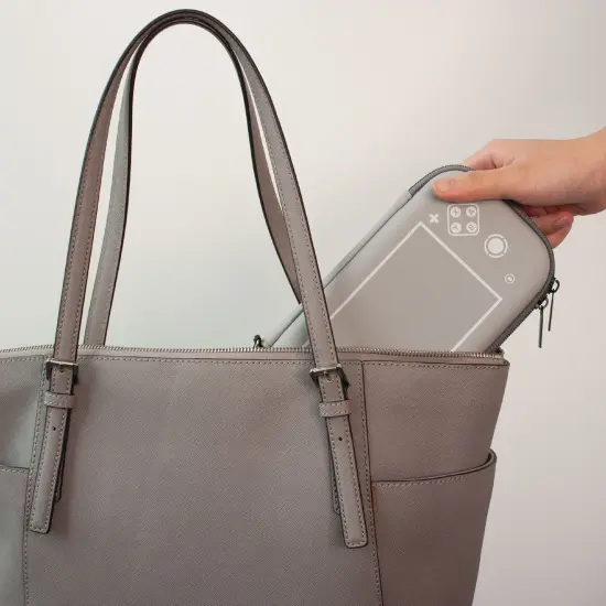 Insten Carrying Case For Nintendo Switch and OLED Model with 10 Game Card Slots and Accessories Pocket, Protective EVA Hard Travel Pouch for Girls Boys, Gray Grey {4}