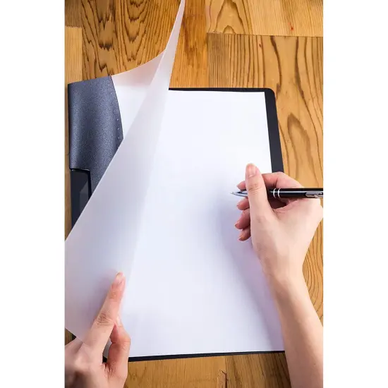 10 Pack Clear Report Covers with Sliding Bar and Swing Clip for Letter Size Documents, Presentation, Resume (Black, 9 x 11 Inches) {3}