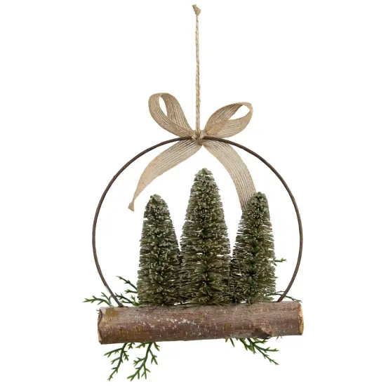 Northlight Frosted Mini Bottle Brush Trees Christmas Ornament - 7" Green {6}