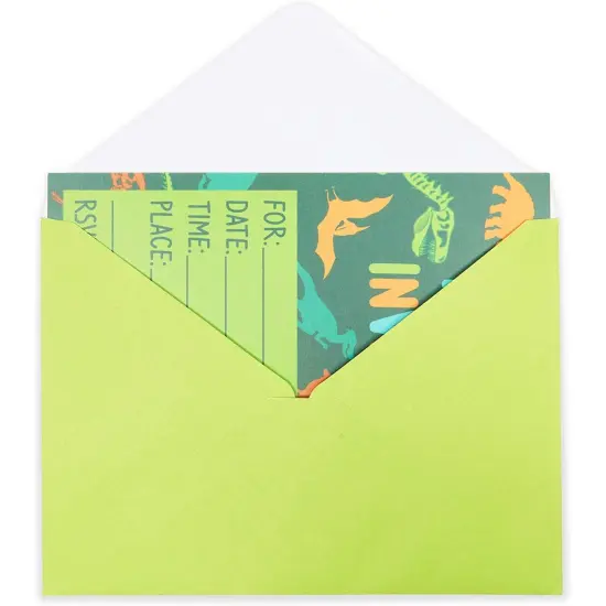 Green Dinosaur Party Invitations, You're Invited (5 x 7 In, 36 Pack) {5}