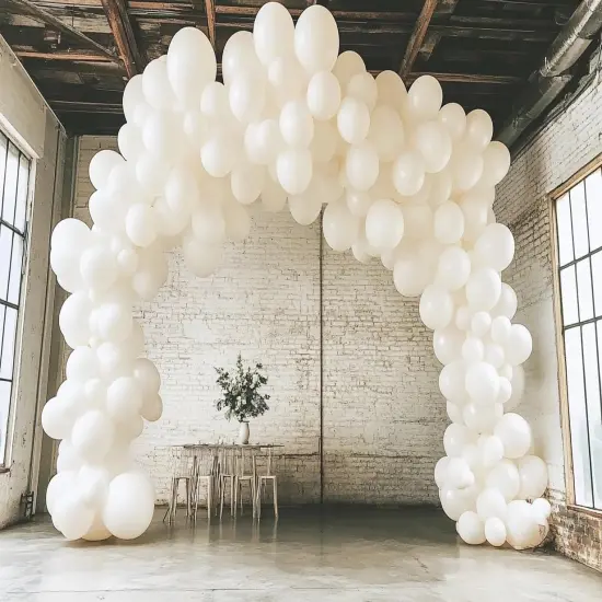 125pcs White Balloons Different Sizes, 18 inch 12 inch 10 inch 5 Inch Latex Balloons for Birthday Decoration, Wedding, Anniversary, Baby Shower Decorations, and Balloon Garland Balloon Arch {4}