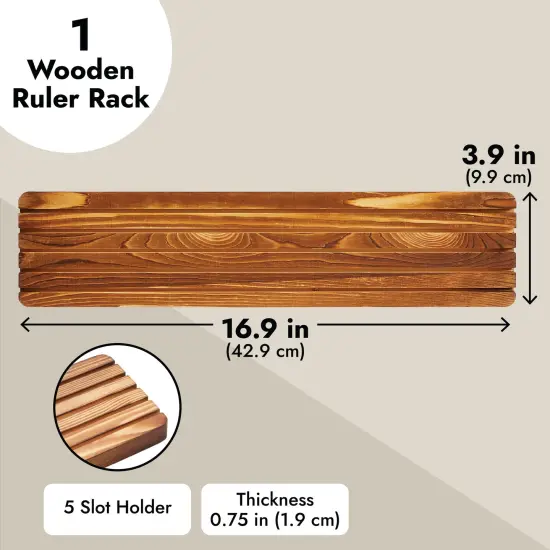 5-Slot Wooden Quilting Ruler Stand and Template Organizer, Sewing Accessories and Supplies 16.9 x 3.9 x 0.75 in Clear {3}