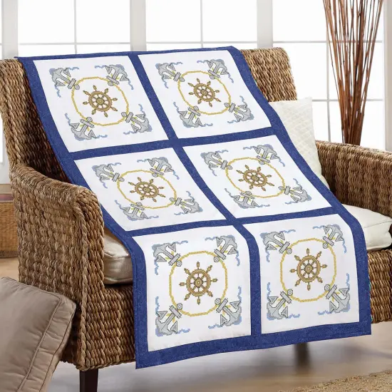 HerrschnersNautical Days Quilt Blocks Stamped Cross-Stitch Multi {1}