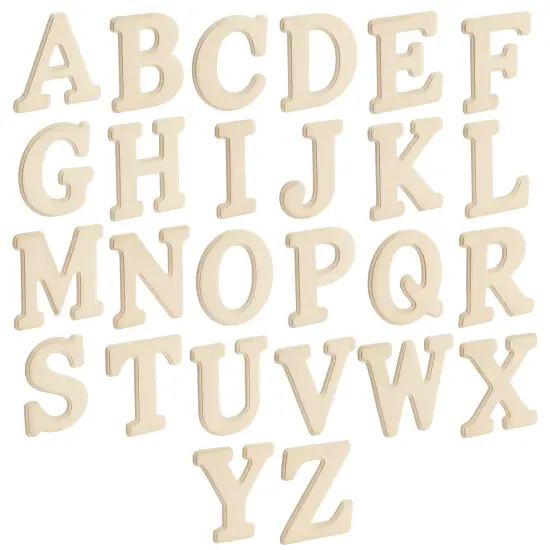 26 Pieces of Wooden Alphabet Letters for Wall Decor, Crafts, 6-Inch ABCs for Painting, DIY Projects, Tabletop, Home Decor, Birthday Parties, Wedding (0.1" Thick) Brown {1}