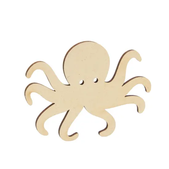 24 Pieces Unfinished Sea Creatures Wood Cutouts for Crafts, Wooden Ocean Animals (Octopus, Shark, Whale, Dolphin) Brown {5}