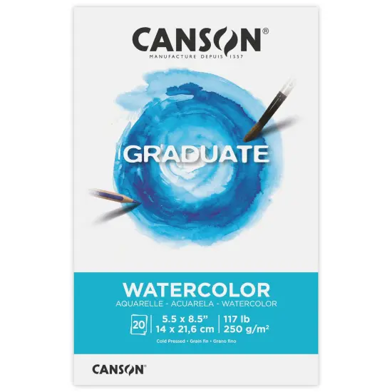 Canson Graduate Series Watercolor Pad 5.5"X8.5"-20 Sheets {1}
