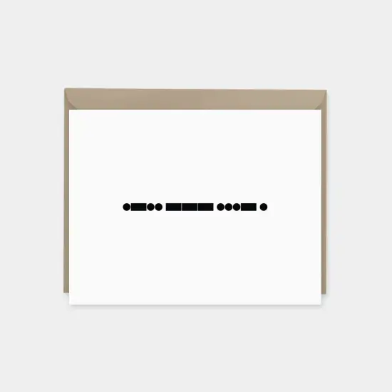 Morse Code "Love" Card, Recycled Blank {1}