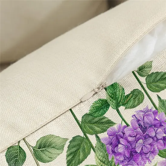 Spring Pillow Covers 18x18 Purple Spring Summer Farmhouse Decorations Hydrangea Vases Butterfly Throw Pillow Covers Home Sweet Home Cushion Case for Sofa Couch Set of 4 {4}