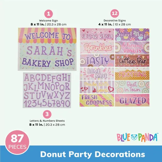 13 Pieces Donut Grow Up Two Sweet Birthday Party Decoration, Custom Signs Kit with Letter Stickers Multicolor {3}