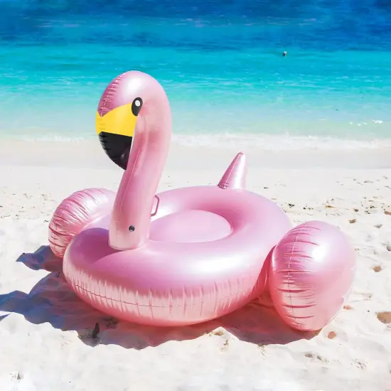 Giant Inflatable Flamingo Pool Float with Fast Valves Summer Beach Swimming Pool Floatie Lounge Floating Raft Outdoor Party Decorations Toys for Adults Kids (XL) {3}