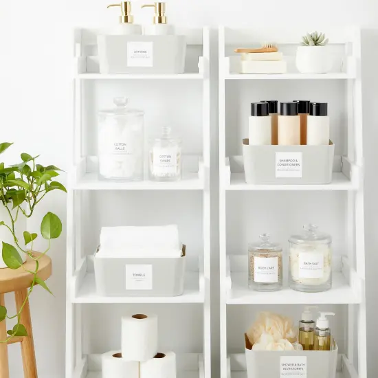 Talented Kitchen 174 Minimalist Bathroom Labels - Preprinted Organizing Stickers for Medicine Cabinets, Makeup, Cosmetics, Shower Bottles (Black Print on White Matte Backing) Multicolor {2}